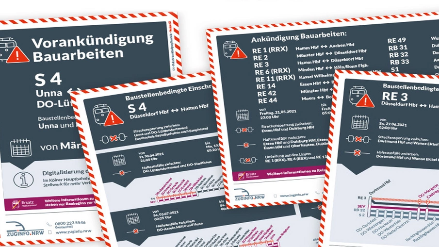 Darstellung von Baustellen-Ankündigungen im einheitlichen Design