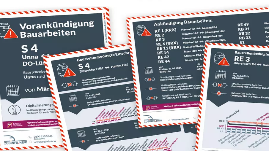 Darstellung von Baustellen-Ankündigungen im einheitlichen Design